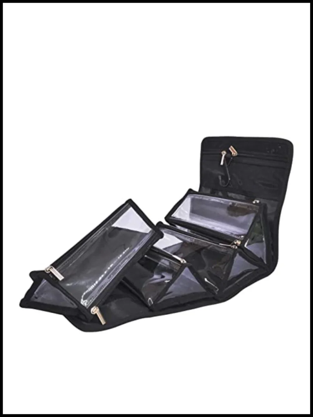 Travel Toiletry Bag Hanging Eco Polyester 4-in-1 Roll-Up Makeup Organizer with